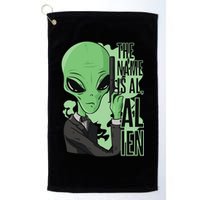 The Name Is Alien Funny Spy Cartoon Golf Towel