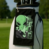 The Name Is Alien Funny Spy Cartoon Golf Towel