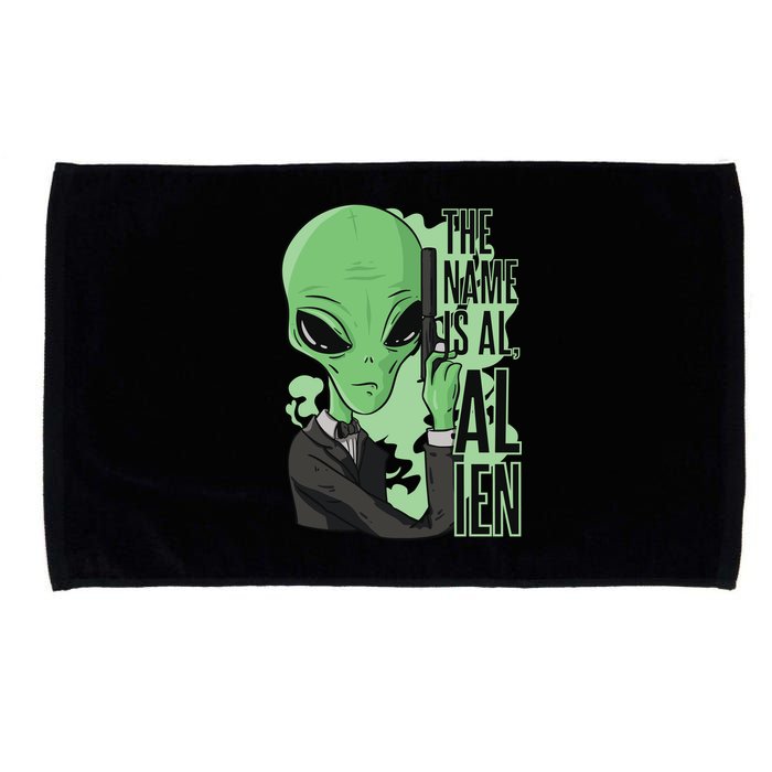The Name Is Alien Funny Spy Cartoon Microfiber Hand Towel