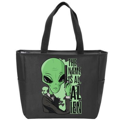 The Name Is Alien Funny Spy Cartoon Zip Tote Bag