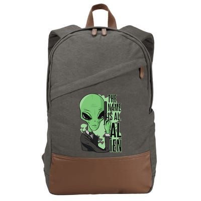 The Name Is Alien Funny Spy Cartoon Cotton Canvas Backpack