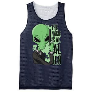 The Name Is Alien Funny Spy Cartoon Mesh Reversible Basketball Jersey Tank