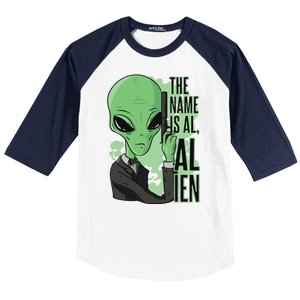 The Name Is Alien Funny Spy Cartoon Baseball Sleeve Shirt