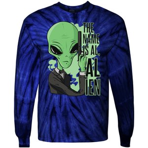 The Name Is Alien Funny Spy Cartoon Tie-Dye Long Sleeve Shirt