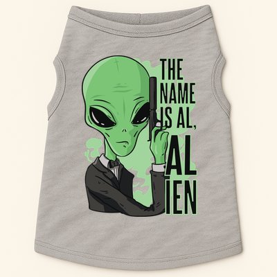 The Name Is Alien Funny Spy Cartoon Doggie Tank