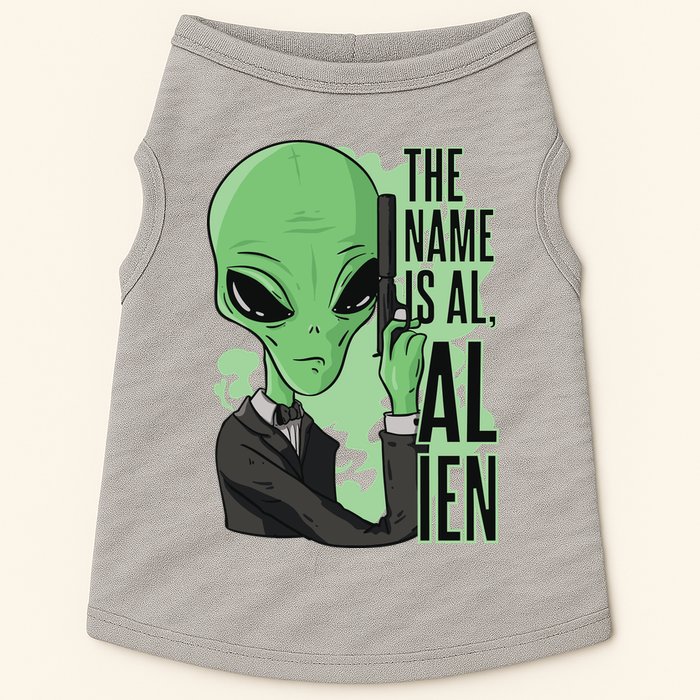 The Name Is Alien Funny Spy Cartoon Doggie Tank