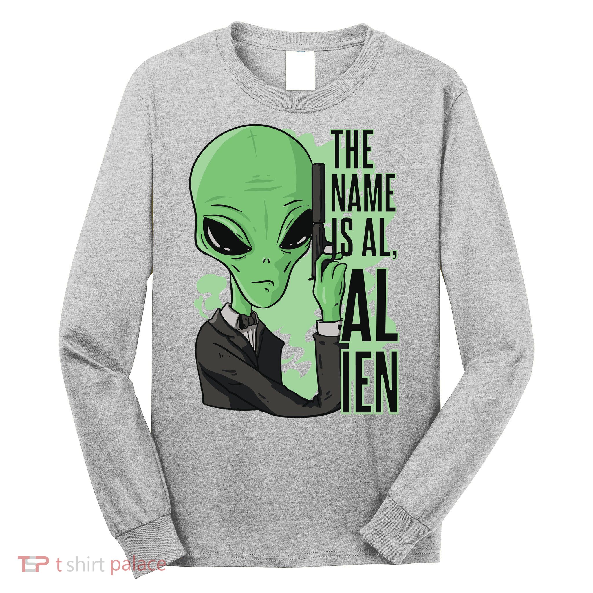 The Name Is Alien Funny Spy Cartoon Long Sleeve Shirt
