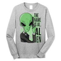 The Name Is Alien Funny Spy Cartoon Long Sleeve Shirt