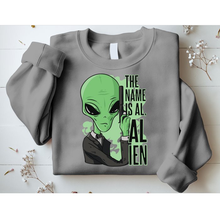 The Name Is Alien Funny Spy Cartoon Sweatshirt