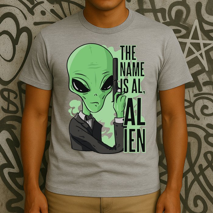 The Name Is Alien Funny Spy Cartoon T-Shirt