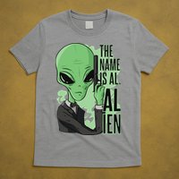The Name Is Alien Funny Spy Cartoon T-Shirt