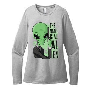 The Name Is Alien Funny Spy Cartoon Womens CVC Long Sleeve Shirt