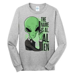 The Name Is Alien Funny Spy Cartoon Tall Long Sleeve T-Shirt