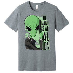 The Name Is Alien Funny Spy Cartoon Premium T-Shirt