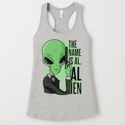 The Name Is Alien Funny Spy Cartoon Womens Tank Top