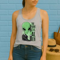 The Name Is Alien Funny Spy Cartoon Womens Tank Top