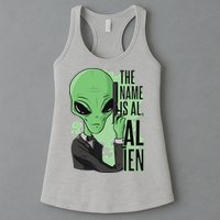The Name Is Alien Funny Spy Cartoon Womens Tank Top