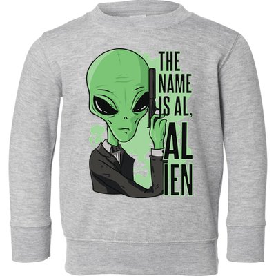 The Name Is Alien Funny Spy Cartoon Toddler Sweatshirt