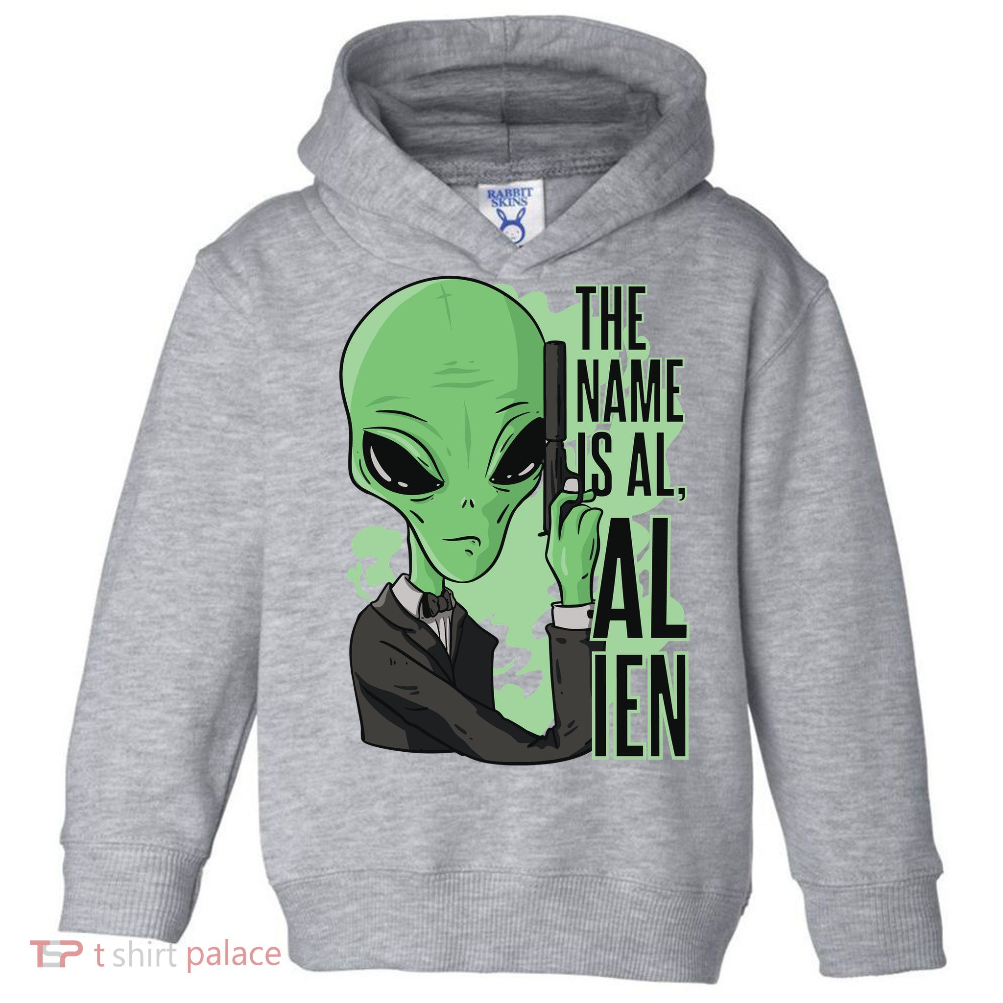 The Name Is Alien Funny Spy Cartoon Toddler Hoodie
