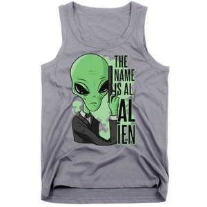 The Name Is Alien Funny Spy Cartoon Tank Top