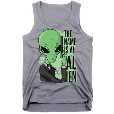 The Name Is Alien Funny Spy Cartoon Tank Top