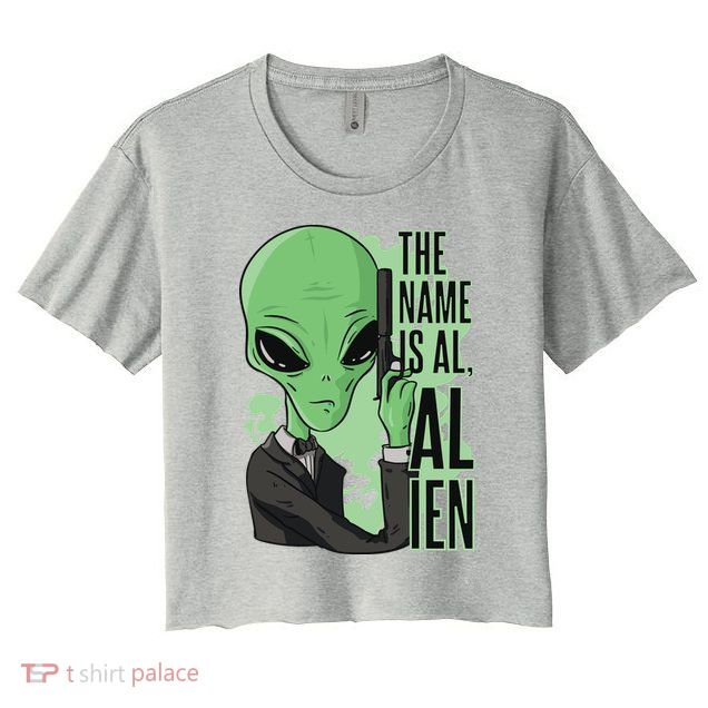 The Name Is Alien Funny Spy Cartoon Crop Top
