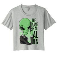 The Name Is Alien Funny Spy Cartoon Crop Top