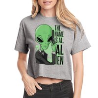 The Name Is Alien Funny Spy Cartoon Crop Top