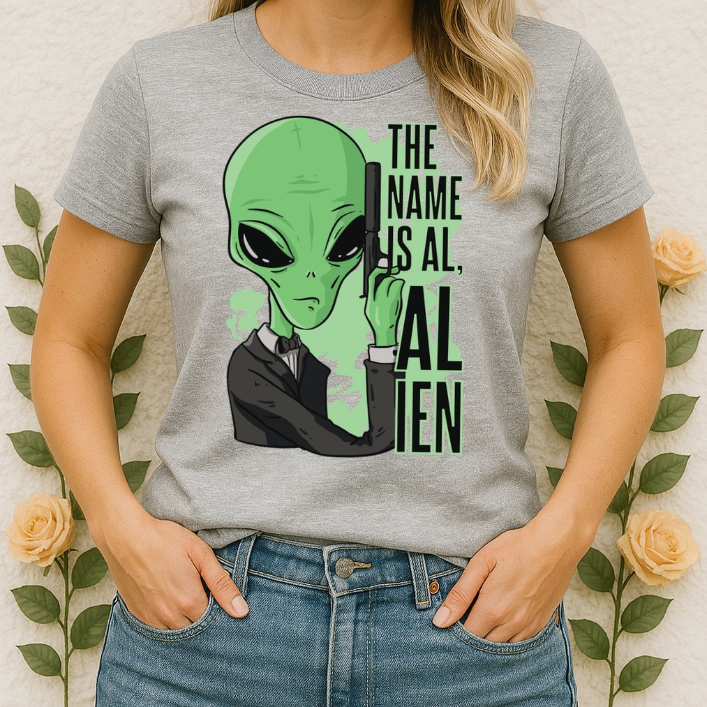 The Name Is Alien Funny Spy Cartoon Womens T-Shirt