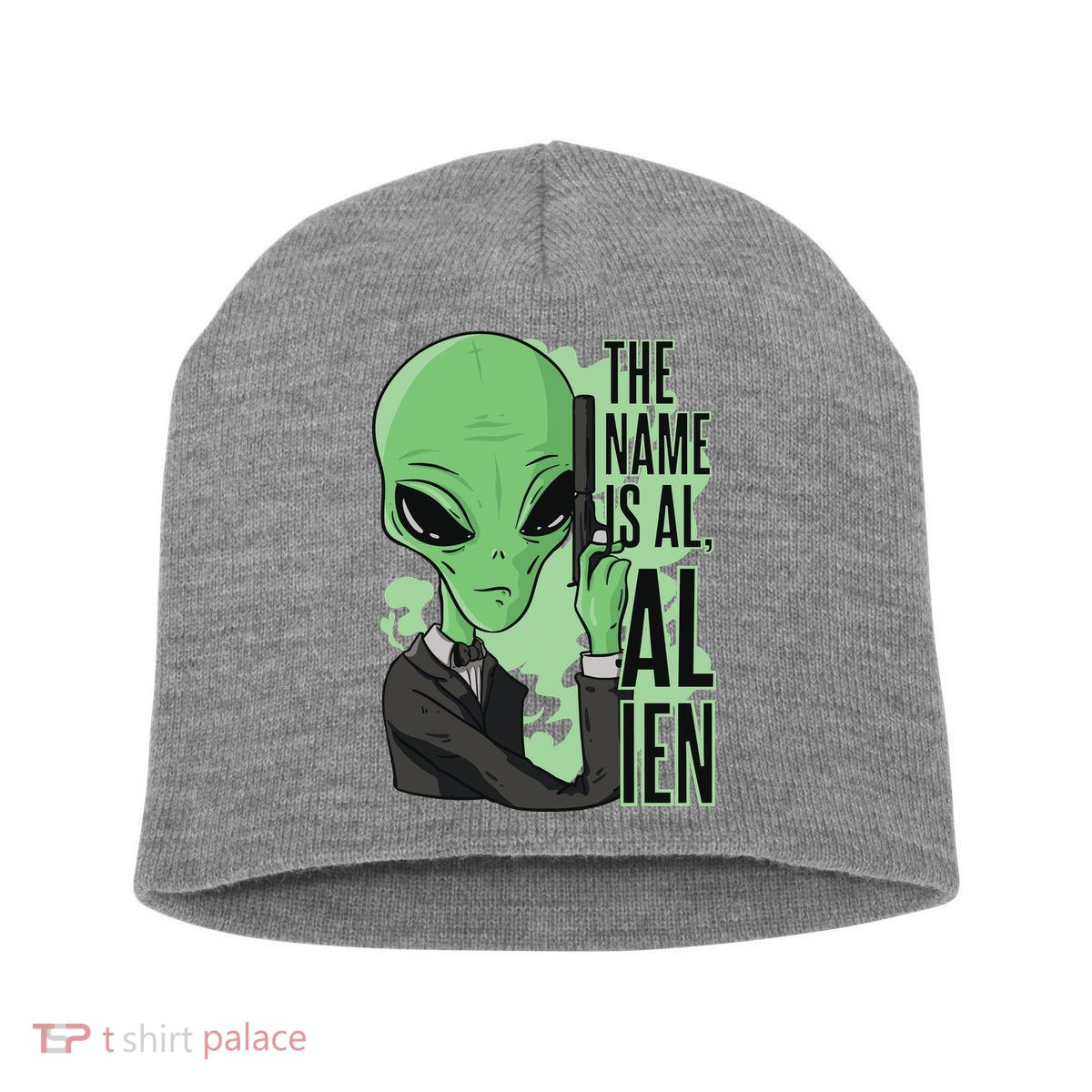 The Name Is Alien Funny Spy Cartoon Short Acrylic Beanie