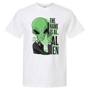 The Name Is Alien Funny Spy Cartoon Garment-Dyed Heavyweight T-Shirt