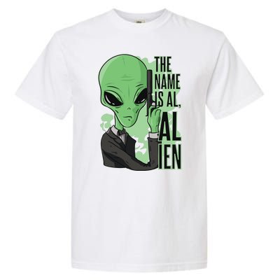 The Name Is Alien Funny Spy Cartoon Garment-Dyed Heavyweight T-Shirt