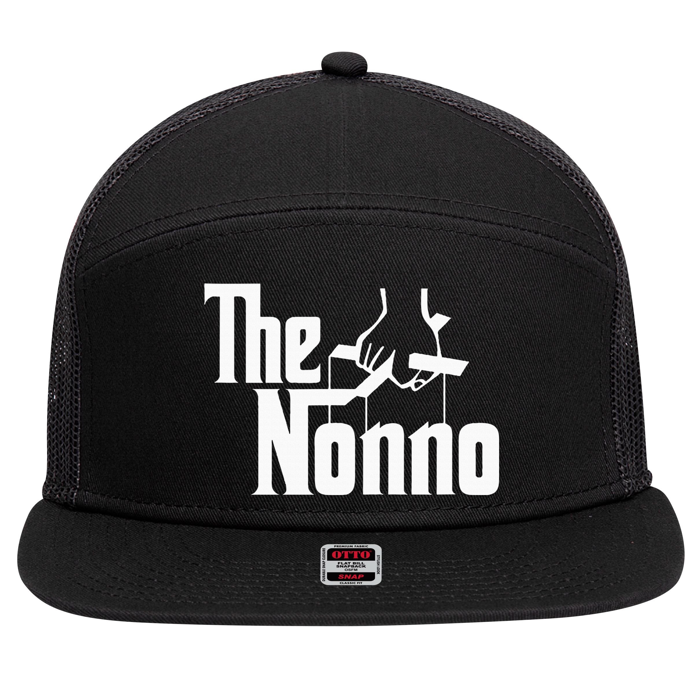 The Nonno Italian Grandfather Mob Gangster Grandpa 7 Panel Mesh Trucker Snapback Hat