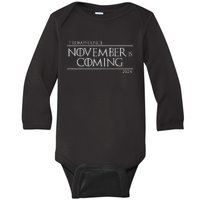 Trumpfiance November Is Coming Baby Long Sleeve Bodysuit