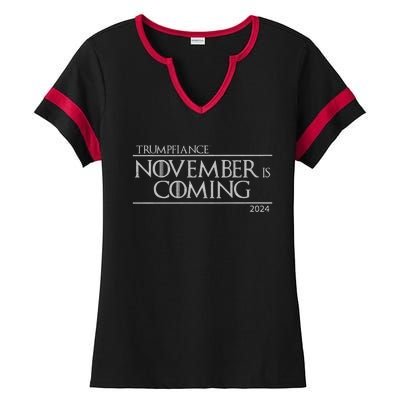 Trumpfiance November Is Coming Ladies Halftime Notch Neck Tee