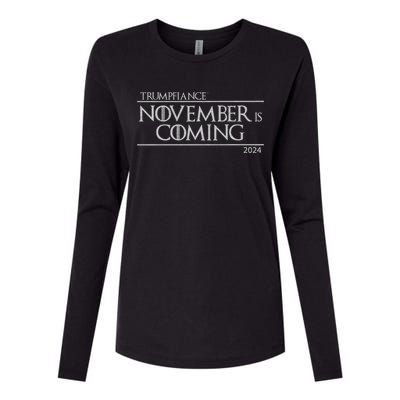 Trumpfiance November Is Coming Womens Cotton Relaxed Long Sleeve T-Shirt