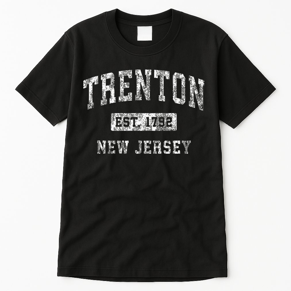 Trenton New Jersey Nj Vintage Established Sports Tall T-Shirt