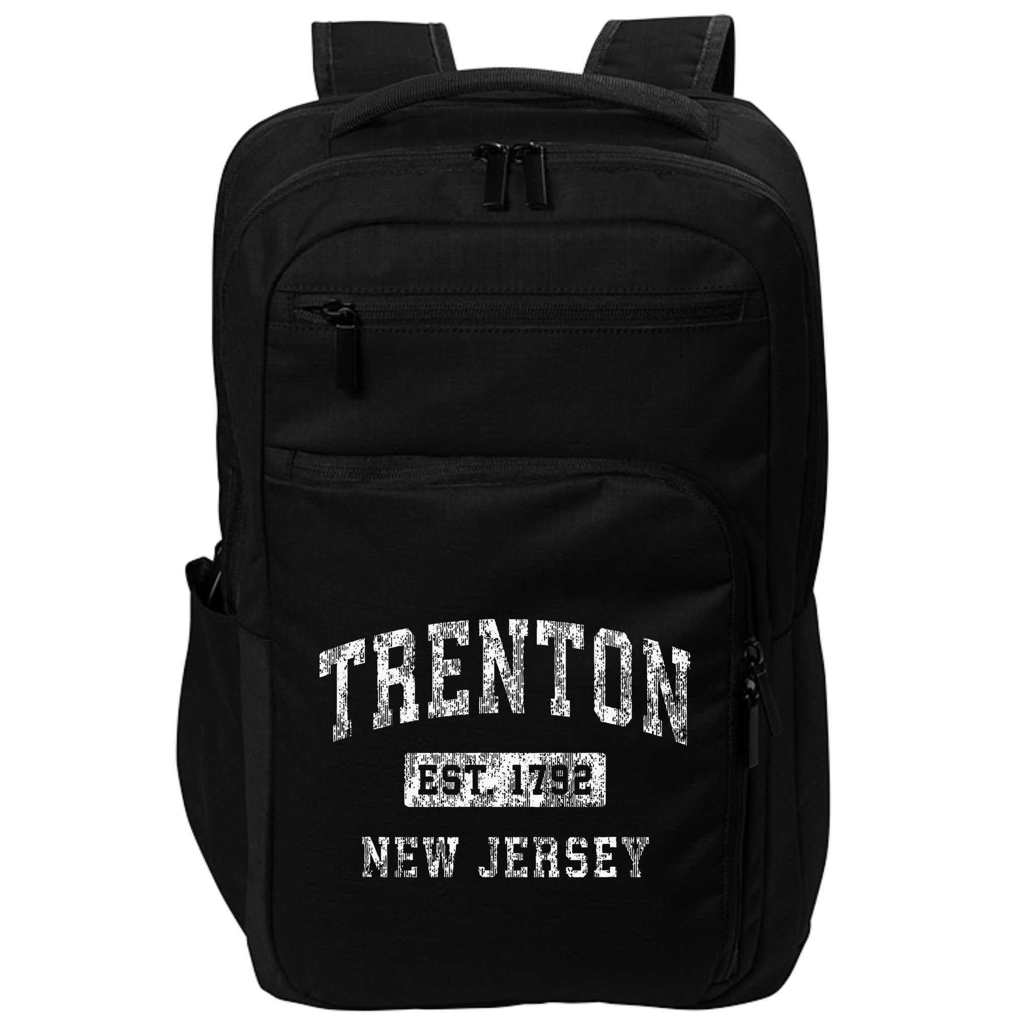 Trenton New Jersey Nj Vintage Established Sports Impact Tech Backpack