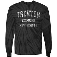 Trenton New Jersey Nj Vintage Established Sports Tie-Dye Long Sleeve Shirt