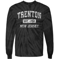 Trenton New Jersey Nj Vintage Established Sports Tie-Dye Long Sleeve Shirt