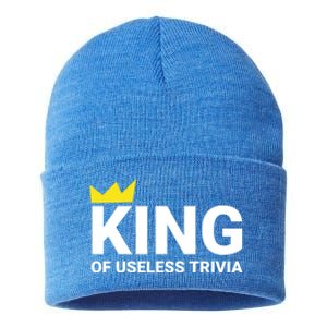 Trivia Night King Of Useless Trivia Lover Funny Trivia Champ Gift Sustainable Knit Beanie