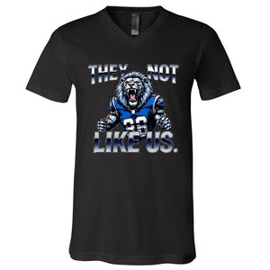 They Not Like Us Touchdown American Football Game Day Lion V-Neck T-Shirt