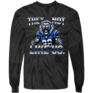 They Not Like Us Touchdown American Football Game Day Lion Tie-Dye Long Sleeve Shirt