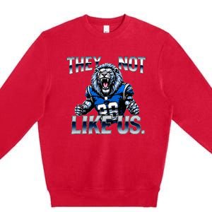 They Not Like Us Touchdown American Football Game Day Lion Premium Crewneck Sweatshirt