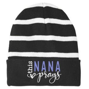 This Nana Love Prays Striped Beanie with Solid Band