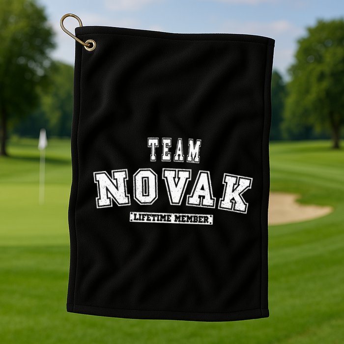 Team Novak Lifetime Member Family Last Name Golf Towel