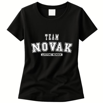 Team Novak Lifetime Member Family Last Name Womens T-Shirt
