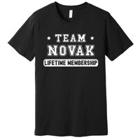 Team Novak Lifetime Membership Funny Family Last Name Premium T-Shirt