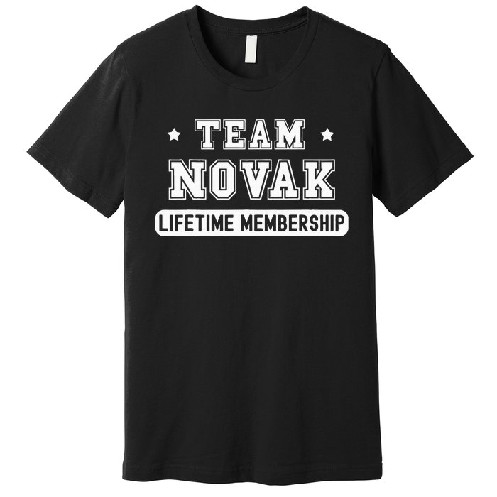 Team Novak Lifetime Membership Funny Family Last Name Premium T-Shirt