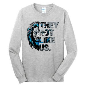 They Not Like Us Detroit Football Sports Fan Tall Long Sleeve T-Shirt